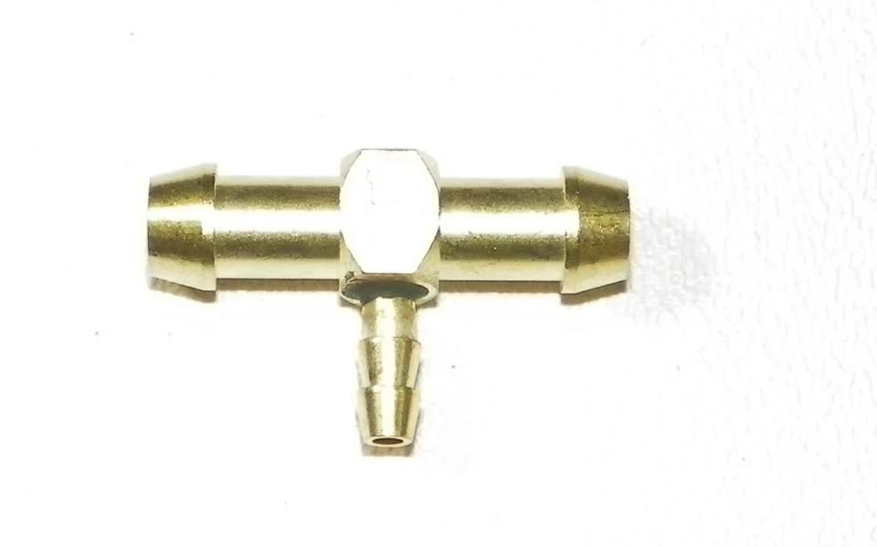 Brass T Fitting 1/4'' x 1/4'' x 1/8''