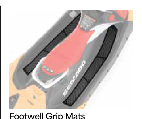 Sea-Doo Not compatible with Touring Windshield (295101017) Footwell Grip Mats OEM# 295101140 | Sea-Doo 295101140