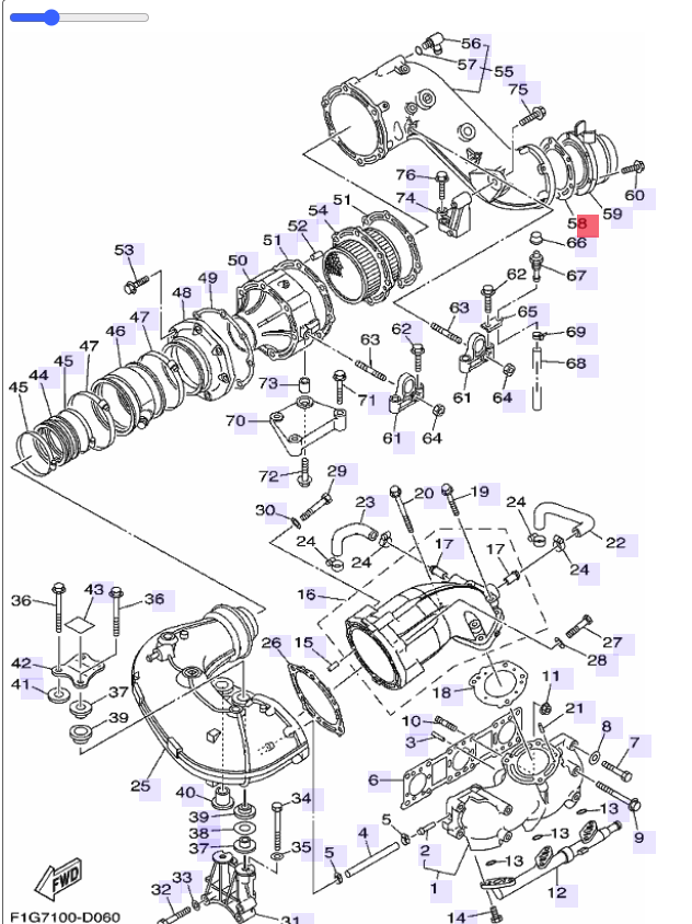 GASKET, EXHAUST PIPE-Yamaha OEM # 68N-14623-00-SKU 68N-14623-00-GASKET, EXHAUST PIPE