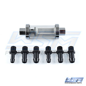 Fuel Filter: Inline Fuel Filter Kit 1/4 5/16 3/8 Fittings OEM# 18-7790,