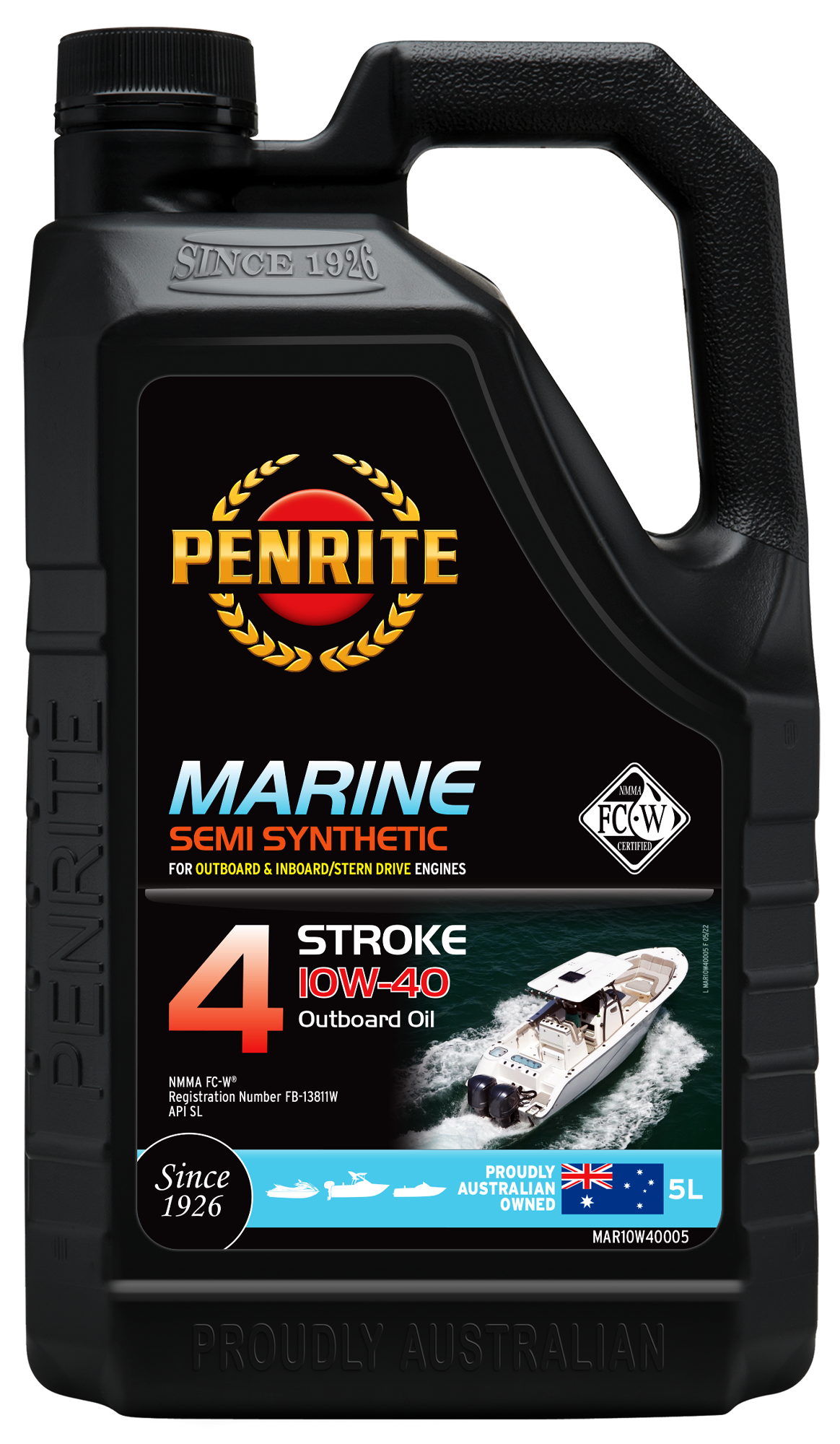 Marine Semi Synthetic Oil - 5 Litres - Penrite MAR10W4005 - SKU MAR10W4005